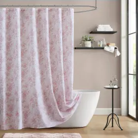 La70-0178 Laura Ashley Walled Garden Shower Curtain Textured Cotton-rich Slub Fabric