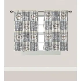 Laural Home 810054560180 Loving Window Curtain Set Of 2 - 45x38 M Grey