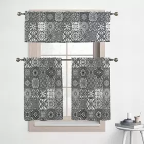 Laural Home 840254402911 Gray Granada 36 Inch Kitchen Curtain Valance And