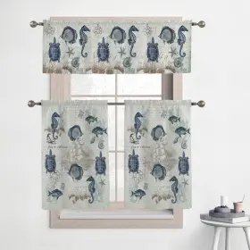 Laural Home 840254403024 Seaside Postcard 36 Inch Kitchen Curtain Valance And