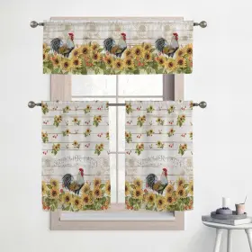 Laural Home 840254403055 Sunflower Farm 36 Inch Kitchen Curtain Valance And