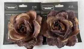 Lauren Hancock 403440674006 Vintage 6 Inch Fabric Flower Curtain Tie-back Holders Set Of 2 Rare