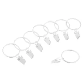 Lavish Home 194189137746 Curtain Rod Clip Rings White