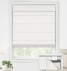 41043680 Lazblinds No Drill Roman Shades For 29 Inch W X 64 H Light Filtering - Off White