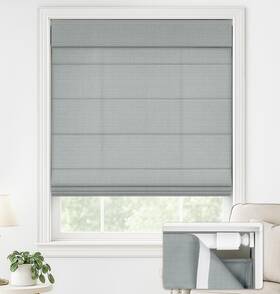 Lazblinds 41043738 No Drill Roman Shades For 29 Inch W X 64 H Light Filtering - Grey