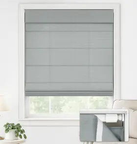 41043738 Lazblinds No Drill Roman Shades For 29 Inch W X 64 H Light Filtering - Grey