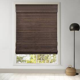 Lazblinds 5413 Cordless Bamboo Roman Shades 36 Inch W X 64 H Privacy - Espresso