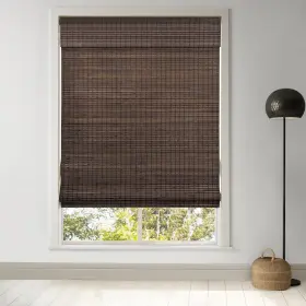 631157 Lazblinds Cordless Bamboo Roman Shades 35 Inch W X 64 H Privacy - Espresso