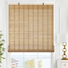 Bam-kkjl-14 Lazblinds Cordless Bamboo Blinds Roll Up Shades For Windows Light Filtering