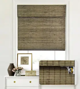 Lazblinds M Zlm 098 No Tools Drill Cordless Bamboo 39 Inch W X 64 H Privacy-driftwood