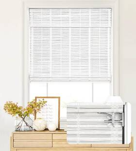 Lazblinds P-zlm-923 No Tools Drill 26.5 Inch W X 48 H Light Filtering-whitewash T