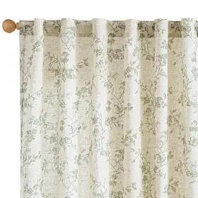Lzdymrpalsa-5084c06 Lazzzy Green Floral Curtains 84 Inch Length Linen Farmhouse Curtain Back Tab