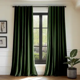 Lzrbrp2-52120c68 Lazzzy Green Velvet Curtain Thermal Insulated Curtains 120 Inch Long Drapes F