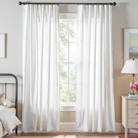 Lzrbrp2-5284w01 Lazzzy White Light Filtering Velvet Curtains 84 Inch Length For Living Room B