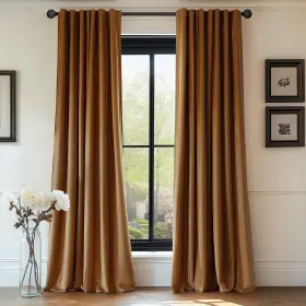 Lzrbrp2-5290c28 Lazzzy Gold Velvet Curtains Blackout Curtain Thermal Insulated For B