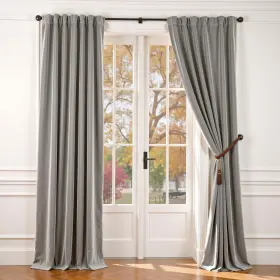 Lzrbrp2-6296c22 Lazzzy Light Gray Velvet Curtains Thermal Insulated 96 Inch Lenth Ro