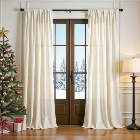 Lzrbrp2-6296w02 Lazzzy Velvet Ivory Curtains 96 Inches Long Thermal Insulated Drapes For Bedr