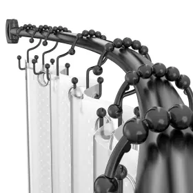 Sr2502-fe-blk Lbyojkd Curved Shower Curtain Rod 36.4-76in Adjustable Black Round Ro