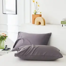 Bpc-17-sd Lcbd Cooling Pillow Cases Standard Size Set Of 2 - Rayon Derived From Bamboo Grey
