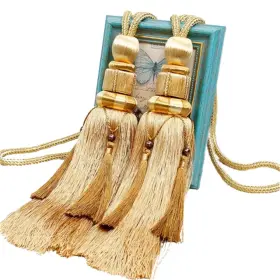 H1us Ldfway Curtain Tiebacks Holdbacks Sling Binding Rope Handcrafted Tassels Lantern S Inch