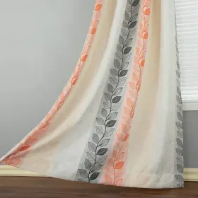 Qh315 Leeva Exquisite Jacquard Window Treatment Curtains Vines Leaves Pattern Ligh