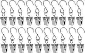 Leismy 445038741731 Stainless Steel Metal Clips With S Hooks For Curtain Photos Art Craft Hanger H