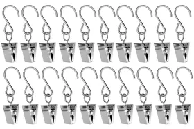 Leismy 607816441999 Stainless Steel Metal Clips With S Hooks For Curtain Photos Art Craft Hange