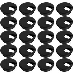Lepohome 711731980287 20 Pack 2 Inch/50mm Round Plastic Desk Grommets Black Wire Organizer Caps P
