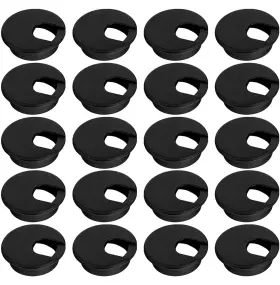 Lepohome 711731980287 20 Pack 2 Inch/50mm Round Plastic Desk Grommets Black Wire Organizer Caps P