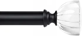 A-1511 Lepushom 1 Pack Black Curtain Rod Rods For Windows 30 To 30-65 Matte
