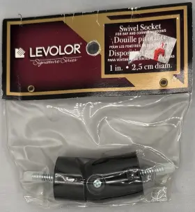 Levolor 027837619250 Signature Series 1 Inch Swivel Sockets Black For Bay And Corner Window