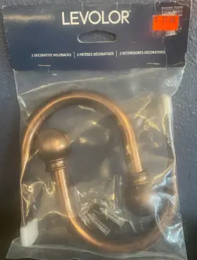 61746 Levolor Decorative Window Holdbacks Set Of 2 Brushed Sienna Nos