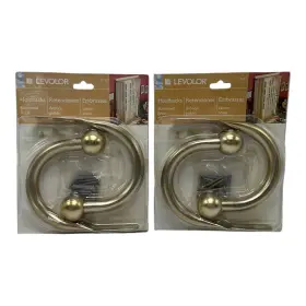 717137 Levolor Lot Of 2 Sealed Burnished Brass Hold Backs #717137 4 Total Holdbacks