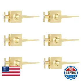 B0cy1py2l4 Leydebong 6 Pack Interior Door Handles Passage Levers Square Morden Style