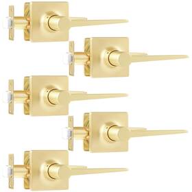 Leydebong B0cy1zzlqr 5 Pack Gold Passage Lever Door Handle Non-locking Set For