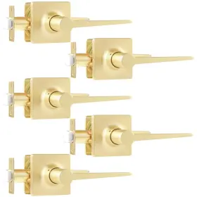 B0cy1zzlqr Leydebong 5 Pack Gold Passage Lever Door Handle Non-locking Set For