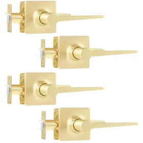 B0cy229hyp Leydebong 4 Pack Passage Lever Door Handle Gold Levers Keyless Square
