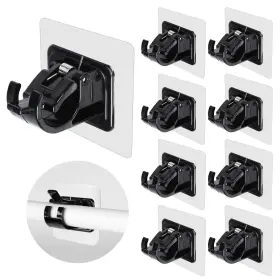 Lightarea 762349081842 Curtain Rod Brackets No Drilling 8 Pcs Self Adhesive Holder Hook