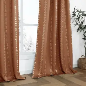Lrbt2-lxbcte84 Lino Rosa Boho Farmhouse Blackout Curtains 84 Inch Length 2 Panels Set For Bedroom Livi