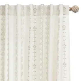 Lrbt2-lxlsctaup108 Lino Rosa 108 Inch Extra Long Curtains Semi Sheer 9ft 9 Ft Boho Floral Pattern Pleated