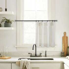 Lino Rosa Lrp1-lscnt2418 Cafe Curtain 18 Inch Length Pinch Pleat Sheer Linen Farmhouse Tiny Window 1 S