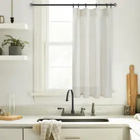 Lrp1-lscnt2448 Lino Rosa 48 Inch Length Short Curtains For Windows Pinch Pleated Cream Colored Linen S