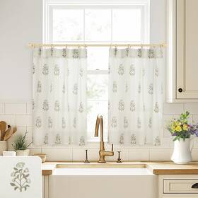 Lino Rosa Lrpp2-zflscligbro36 Farmhouse Kitchen Curtains 36 Inch Length Cafe Pinch Pleated Taupe B