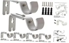 Lishine 608571117846 12 Pcs Curtain Rod Bracket For 1 Inch Adjustable Brackets