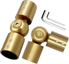 Listenjiale 784482445916 Window Curtain Rod Corner Connector Set Of 2 For 1 Inch Gold