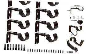 Livte 613966150841 Adjustable Curtain Rod Brackets 8-pack Heavy Duty Drapery