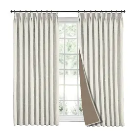Liyaxun 3006-pin-4-beige-40x45 Lin Pinch Pleated Curtains 45 Inch Length Faux Linen For Small Window
