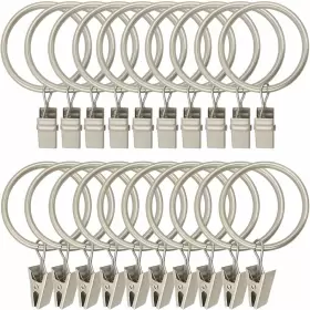 Llpjs 194467436196 20 Pack Metal Curtain Rings With Clips Clip Hooks For Hanging