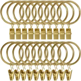 Llpjs 194467436202 20 Pack Metal Curtain Rings With Clips Clip Hooks For Hanging