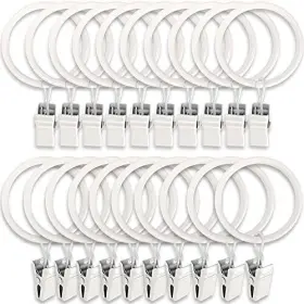 Llpjs 194467436219 20 Pack Metal Curtain Rings With Clips Clip Hooks For Hanging
